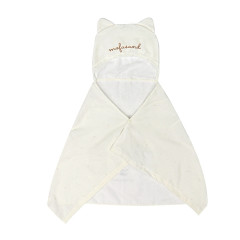Japan Mofusand Hooded Towel Mini Cape - Sweets Cat Ivory