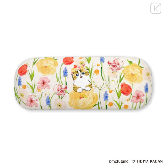 Japan Mofusand Hibiya Kadan Glasses Case - Flora Cat Bloom - 1