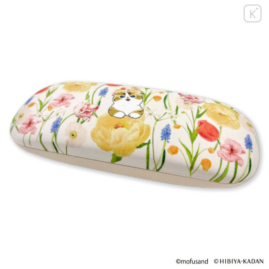 Japan Mofusand Hibiya Kadan Glasses Case - Flora Cat Bloom - 6
