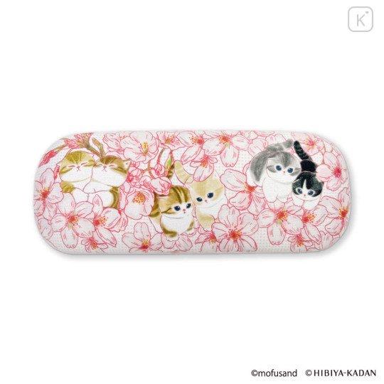Japan Mofusand Hibiya Kadan Glasses Case - Sakura Flora Cat Cherry Blossom - 3
