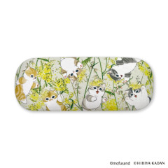 Japan Mofusand Hibiya Kadan Glasses Case - Flora Cat Light Green