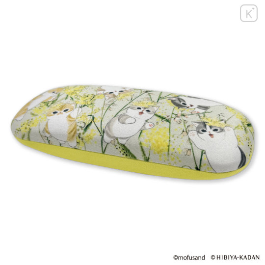 Japan Mofusand Hibiya Kadan Glasses Case - Flora Cat Light Green - 6