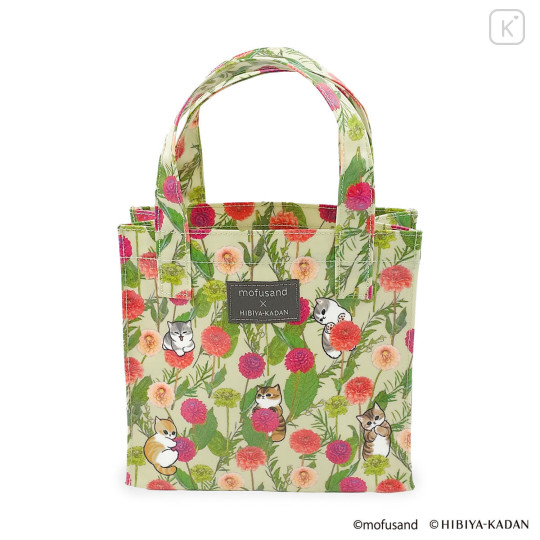 Japan Mofusand Hibiya Kadan Mini Tote Bag - Flora Cat Bloom Dahlia - 4