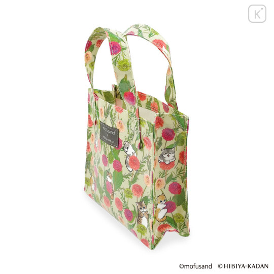 Japan Mofusand Hibiya Kadan Mini Tote Bag - Flora Cat Bloom Dahlia - 5