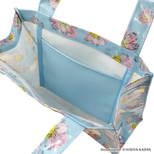 Japan Mofusand Hibiya Kadan Mini Tote Bag - Flora Cat Bloom Cosmos Blue Pink - 7