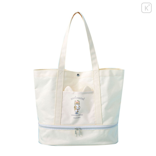 Japan Mofusand Expandable Tote Bag (S) - Sweets Cat Nyan Ivory - 1