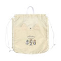 Japan Mofusand Gym Sack Knapsack Drawstring Backpack - Sweets Cat Nyan Ivory - 1