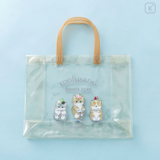 Japan Mofusand Waterproof Vinyl Beach Bag & Pool Tote - Sweets Cat Nyan - 2
