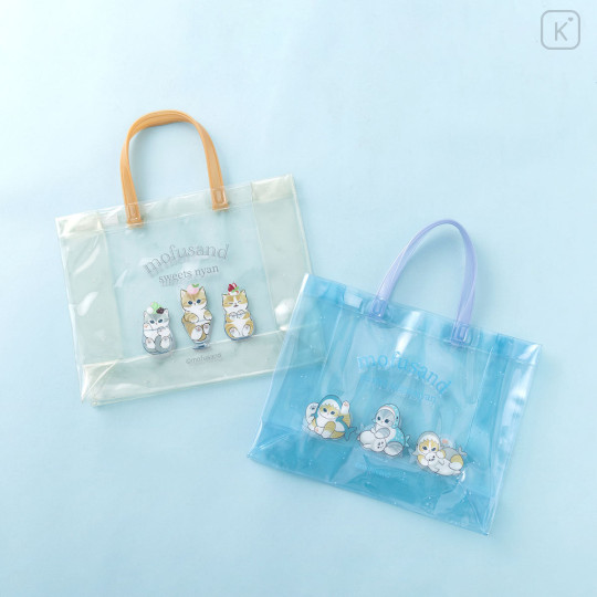 Japan Mofusand Waterproof Vinyl Beach Bag & Pool Tote - Sweets Cat Nyan - 3