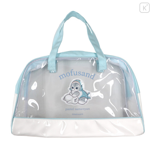 Japan Mofusand Waterproof Vinyl Beach Bag & Pool Boston Bag - Shark Cat Nyan Seal Blue - 1