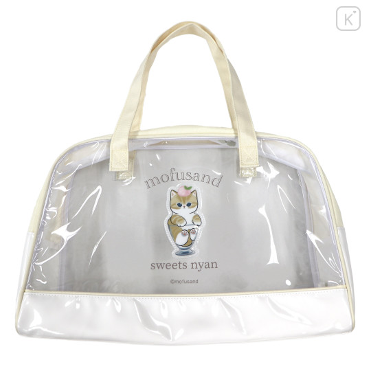 Japan Mofusand Waterproof Vinyl Beach Bag & Pool Boston Bag - Sweets Cat Nyan - 1