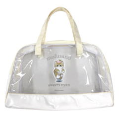 Japan Mofusand Waterproof Vinyl Beach Bag & Pool Boston Bag - Sweets Cat Nyan