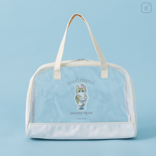 Japan Mofusand Waterproof Vinyl Beach Bag & Pool Boston Bag - Sweets Cat Nyan - 2