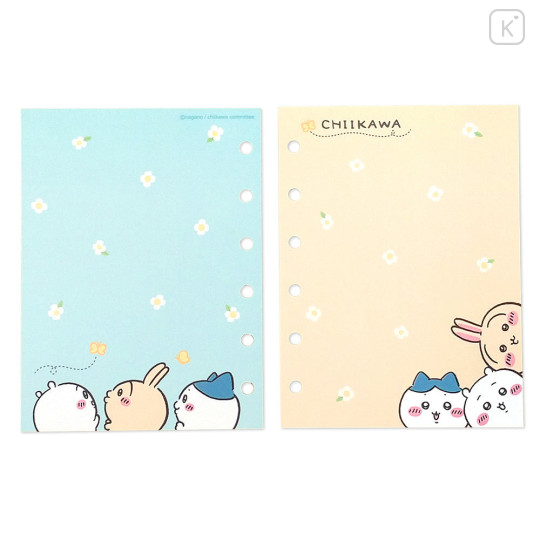 Japan Chiikawa 6 Hole Sticker Binder Refill - Chiikawa & Hachiware & Usagi : Flower - 4