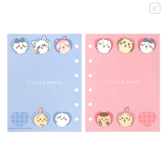 Japan Sanrio 6 Hole Sticker Binder Refill - Chiikawa : Heart Pink - 4
