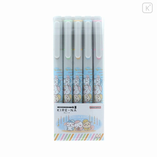 Japan Chiikawa Kire-na Double-sided Highlighter Set - Chiikawa & Hachiware & Usagi : Pajamas Pale Tone - 1