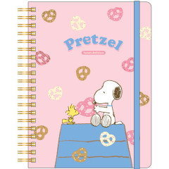 Japan Peanuts B6 Ring Notebook - Snoopy & Woodstock : Sweet & Delicious Pretzel
