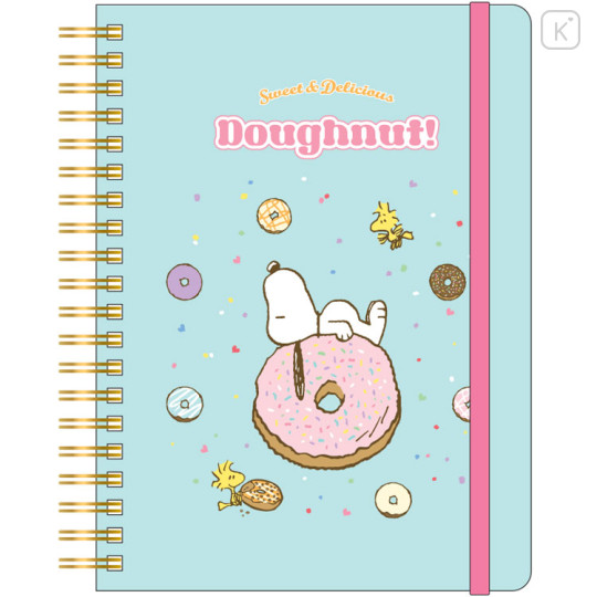 Japan Peanuts B6 Ring Notebook - Snoopy & Woodstock : Sweet & Delicious Donut - 1