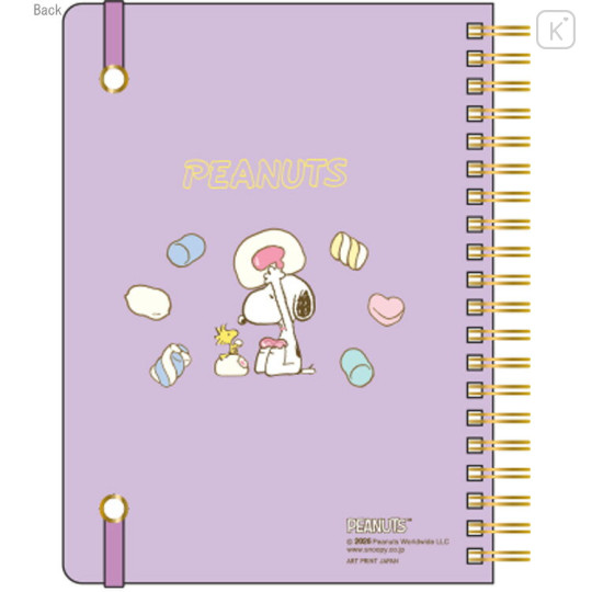 Japan Peanuts B6 Ring Notebook - Snoopy & Woodstock : Sweet & Delicious Marshmallow - 2