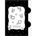 Japan San-X Original 5 Pockets A4 Index File Holder - Kiiroitori & Rilakkuma : Basic Rilakkuma Monochrome - 1