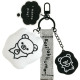 Japan San-X Original Embroidered Tag Keychain - Chairoikoguma & Korilakkuma : Basic Rilakkuma Monochrome