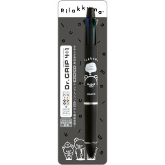 Japan San-X Original Dr. Grip 4+1 Multi Pen & Mechanical Pencil - Rilakkuma : Basic Rilakkuma Monochrome Black
