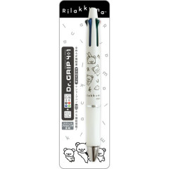 Japan San-x Dr. Grip 4+1 Multi Pen & Mechanical Pencil - Kiiroitori & Rilakkuma : Basic Rilakkuma Monochrome White