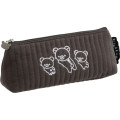 Japan San-X Original Plush Pen Pouch - Rilakkuma : Basic Rilakkuma Monochrome Embroidery - 1