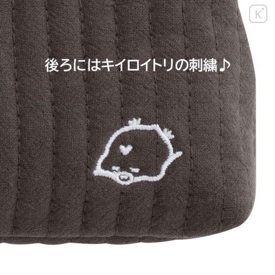 Japan San-x Plush Pen Pouch - Rilakkuma : Basic Rilakkuma Monochrome Embroidery - 3