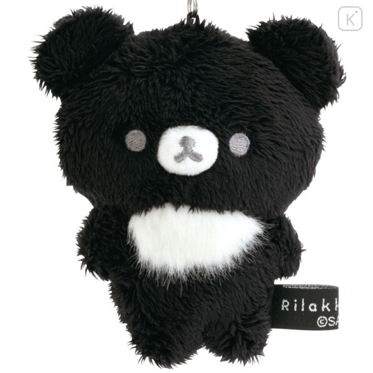 Japan San-x Original Hanging Plush Toy - Chairoikoguma : Basic Rilakkuma Monochrome Black - 2