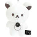 Japan San-x Original Hanging Plush Toy - Korilakkuma : Basic Rilakkuma Monochrome White - 2
