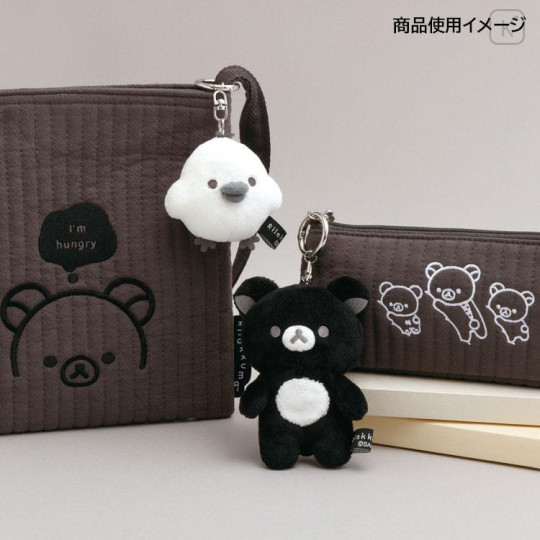 Japan San-X Hanging Plush Toy - Kiiroitori : Basic Rilakkuma Monochrome White - 4