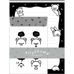 Japan San-x Letter Envelope Set - Rilakkuma : Basic Rilakkuma Monochrome