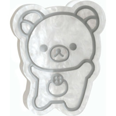 Japan San-x Hair Claw Clip - Korilakkuma : Basic Rilakkuma Monochrome Shell Holographic White