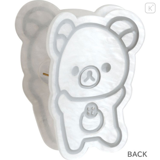 Japan San-x Hair Claw Clip - Korilakkuma : Basic Rilakkuma Monochrome Shell Holographic White - 2