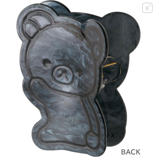 Japan San-x Hair Claw Clip - Rilakkuma : Basic Rilakkuma Monochrome Shell Holographic Black - 2