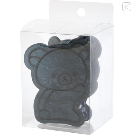 Japan San-x Hair Claw Clip - Rilakkuma : Basic Rilakkuma Monochrome Shell Holographic Black - 4