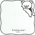 Japan San-x Embroidered Mini Towel Handkerchief - Rilakkuma : Basic Rilakkuma Monochrome White - 1