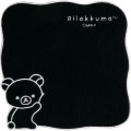 Japan San-x Embroidered Mini Towel Handkerchief - Rilakkuma : Basic Rilakkuma Monochrome Black - 1
