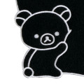 Japan San-X Original Embroidered Mini Towel Handkerchief - Rilakkuma : Basic Rilakkuma Monochrome Black - 2