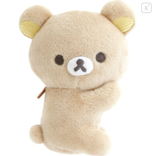 Japan San-X Original Mini Tote Bag With Plush Mascot Badge - Rilakkuma : Basic Rilakkuma Monochrome - 3