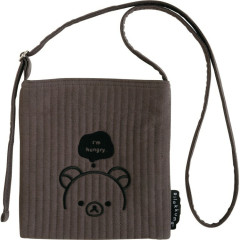 Japan San-x Pochette Crossbody Shoulder Bag - Rilakkuma : Basic Rilakkuma Monochrome Quilted