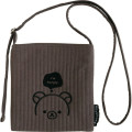 Japan San-x Pochette Crossbody Shoulder Bag - Rilakkuma : Basic Rilakkuma Monochrome Quilted - 1