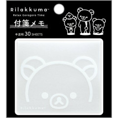 Japan San-X Original Square Sticky Notes - Rilakkuma : Basic Rilakkuma Monochrome Film Fusen White