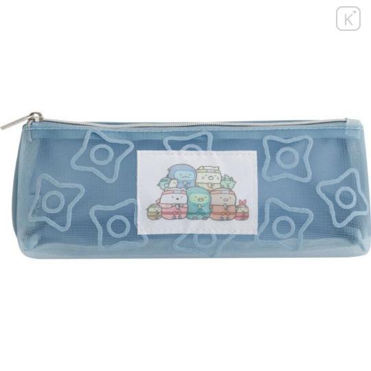 Japan San-X Original Plush Pen Pouch - Sumikko Gurashi : Ninja Training Mesh Blue - 1