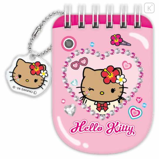Japan Sanrio Ring Memo - Hello Kitty : Tokimeki Heisei Kogal Mobile Style After School Girls Tan - 1