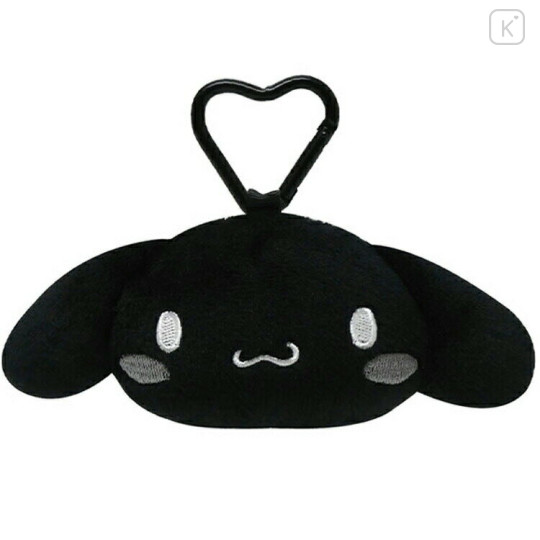 Japan Sanrio Mini Pouch with Carabiner - Cinnamoroll : Monochrome - 1