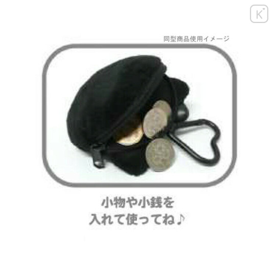 Japan Sanrio Mini Pouch with Carabiner - Kuromi : Monochrome - 2