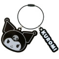 Japan Sanrio Wire Key Ring Charm Keychain - Kuromi : Monochrome - 1