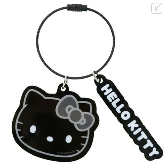 Japan Sanrio Wire Key Ring Charm Keychain - Hello Kitty : Monochrome - 1
